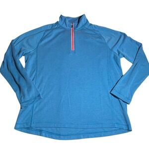 Tommy Bahama Mens Blue Heathered Quarter Zip Pullover Sweatshirt Size M